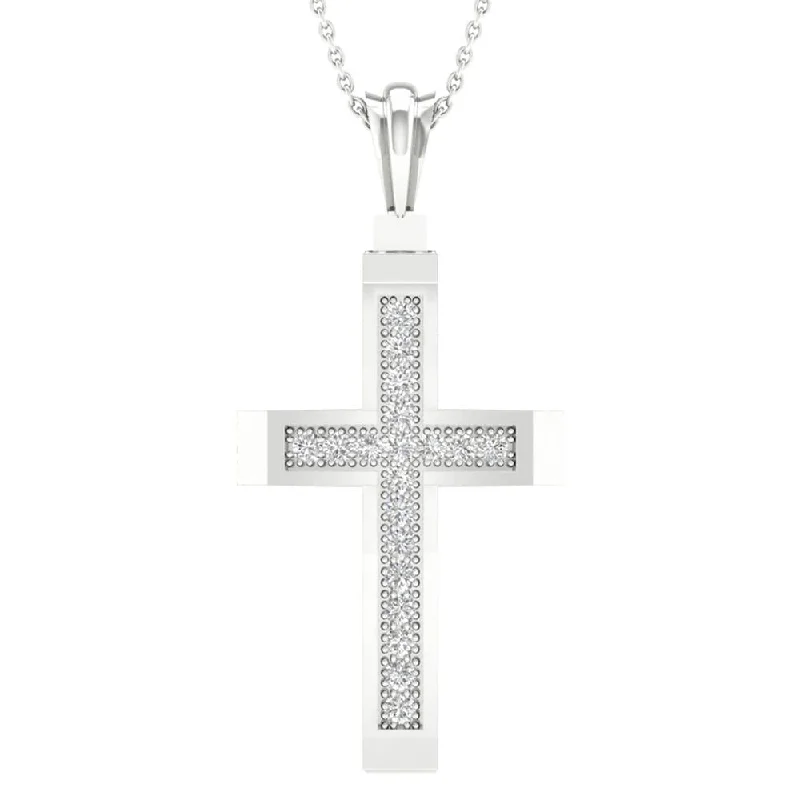 10K 0.05ct Diamond Cross Pendant