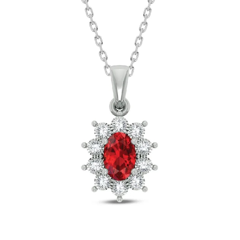 10K 0.06ct Diamond Ruby Pendant