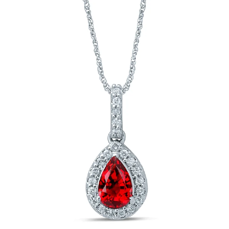 14K 0.05CT Diamond Ruby Pendant