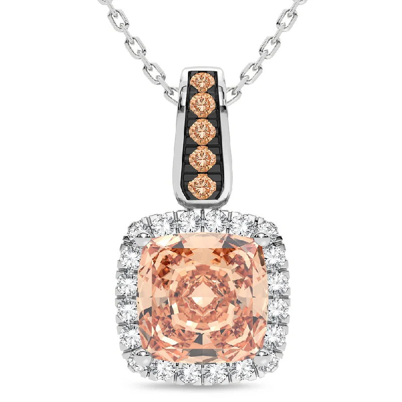 14K 0.20CT Diamond Morganite Pendant