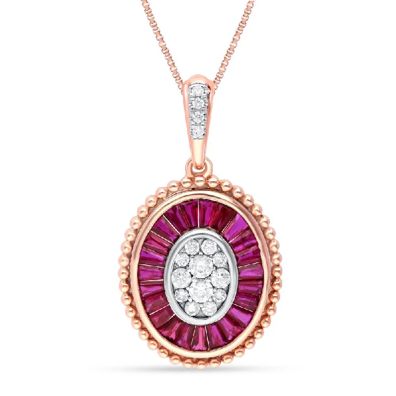 14K 0.21CT Diamond RUBY Pendant