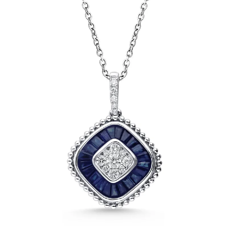 14K 0.25CT Diamond SAPPHIRE Pendant