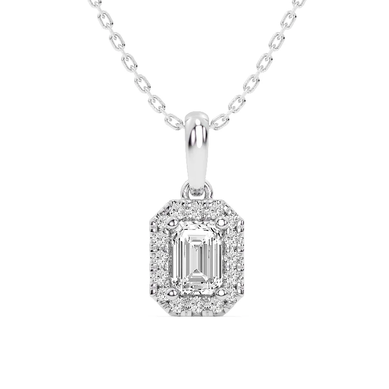 boho beaded statement necklace 14K 0.62ct Lab Grown Pendant
