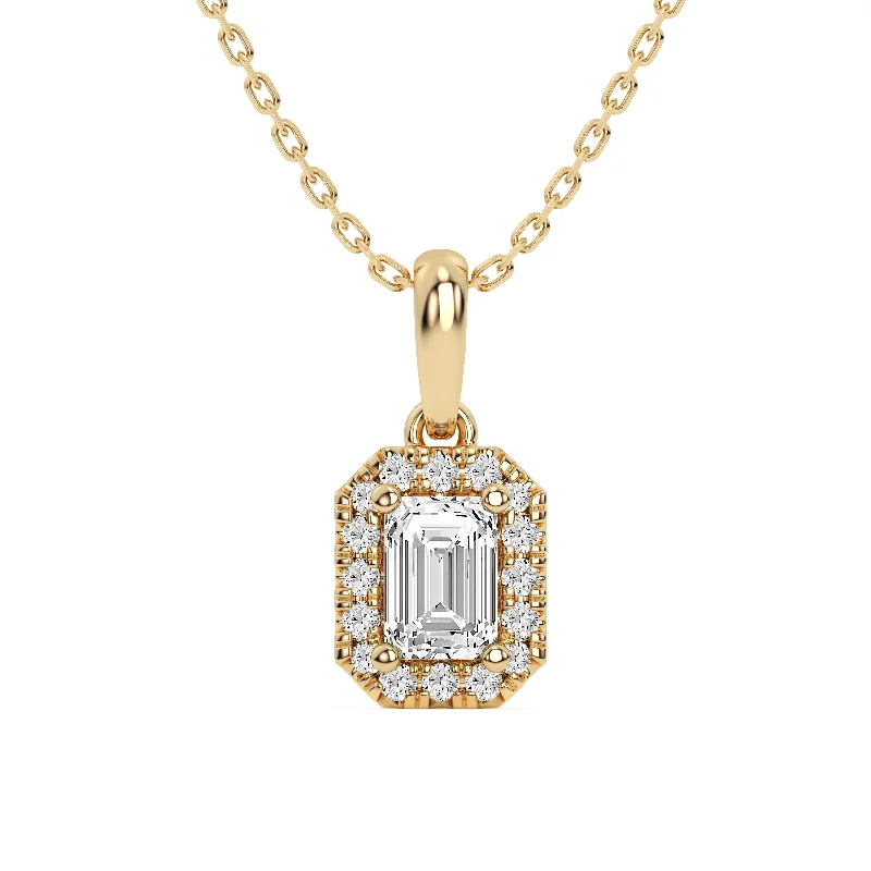custom engraved wedding band 14K 0.62ct Lab Grown Pendant