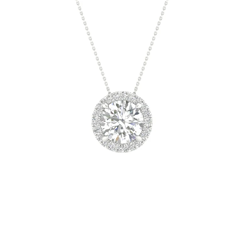 14K 2.20CT Certified Lab Grown Diamond Pendant ( IGI Certified )