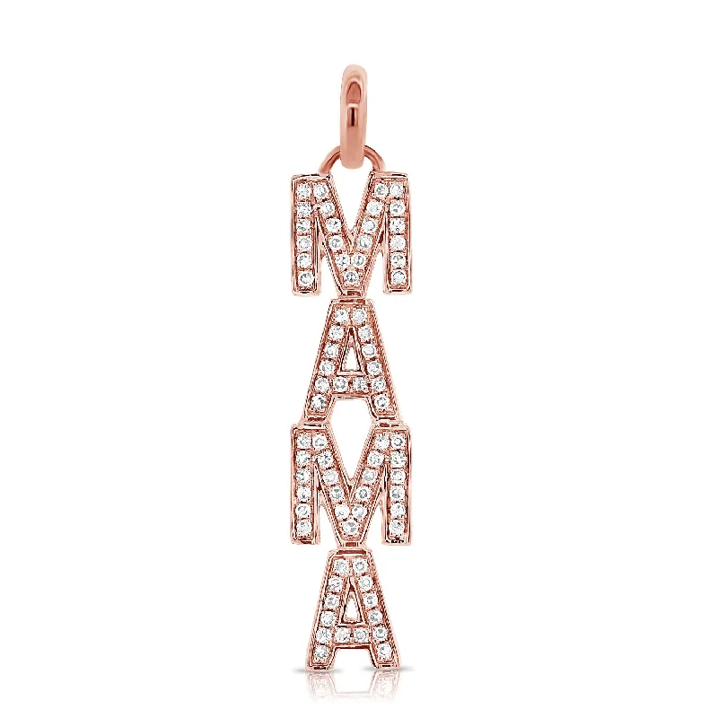 14K Rose Gold Diamond Mama Pendant