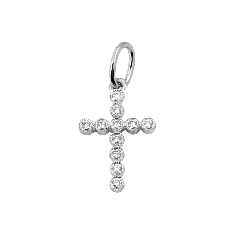 natural jade ring 14k White Gold Diamond Bezel Cross Pendant