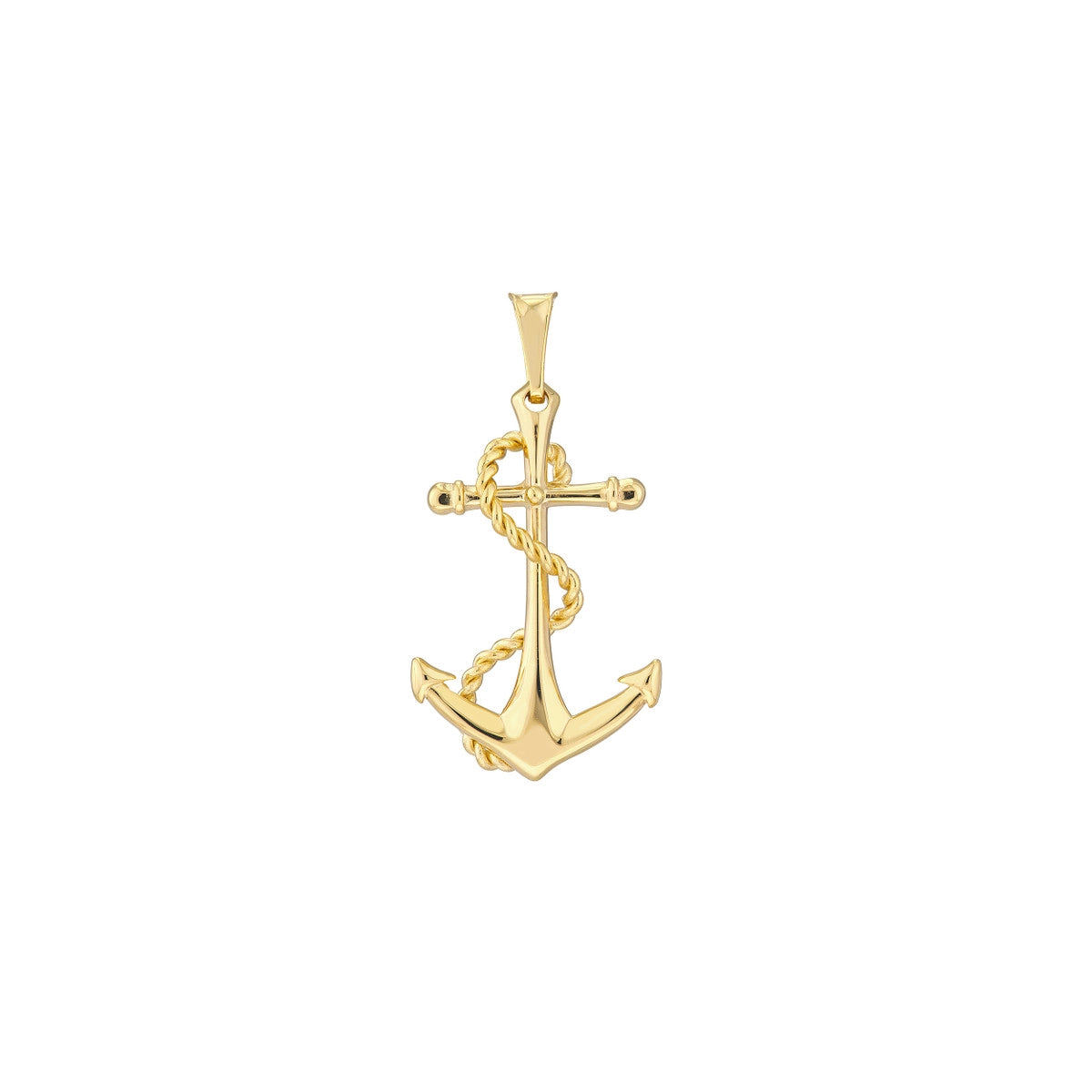 rose gold ring with diamonds 14K Yellow Gold Anchor with Rope Pendant