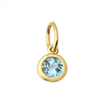 14K Yellow Gold Bezel Set Necklace Charm