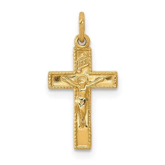 14K Yellow Gold Crucifix Pendant