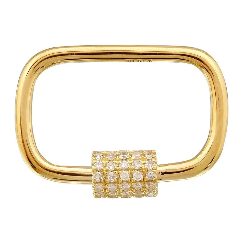 luxury diamond anniversary band 14k Yellow Gold Diamond Carabiner Charm