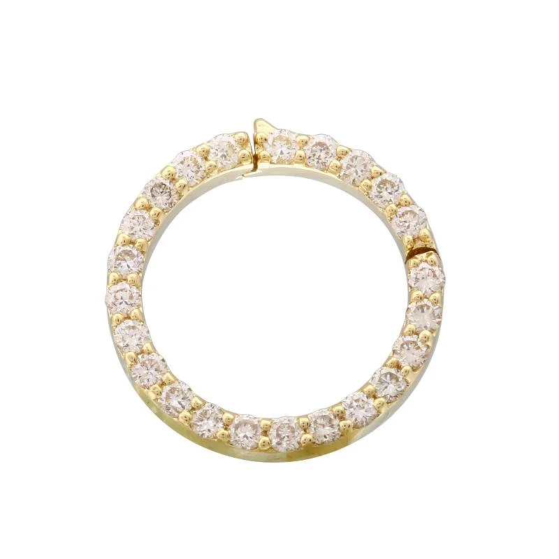 classic silver pearl earrings 14k Yellow Gold Diamond Circle Charm