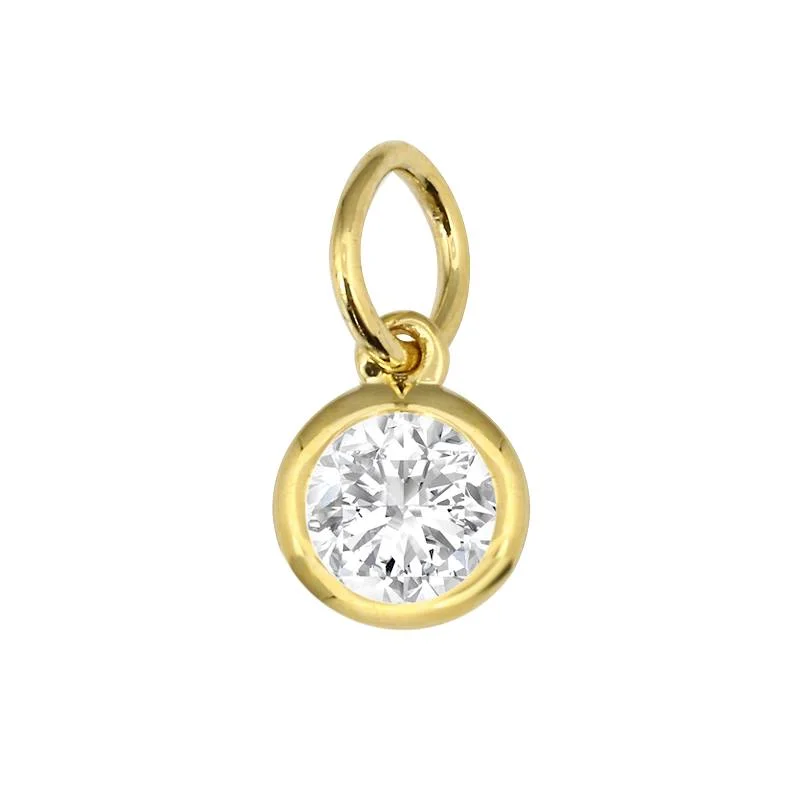 handmade leather ring 14k Yellow Gold Diamond Pendant