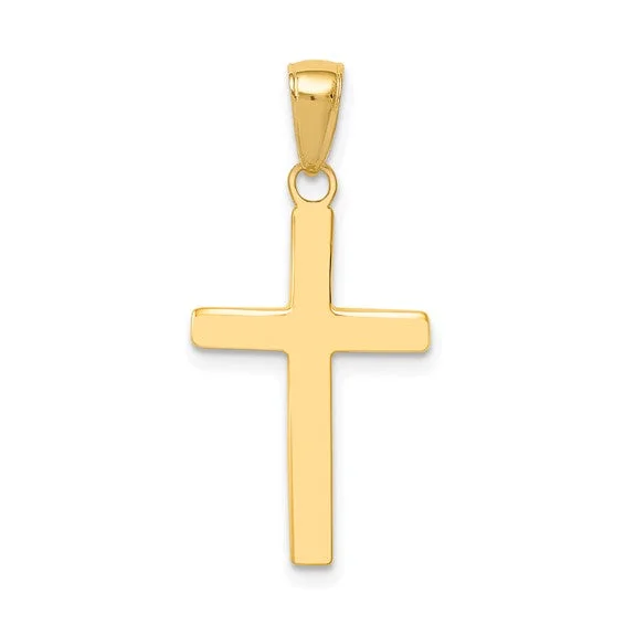 14K Yellow Gold Polished Cross Pendant