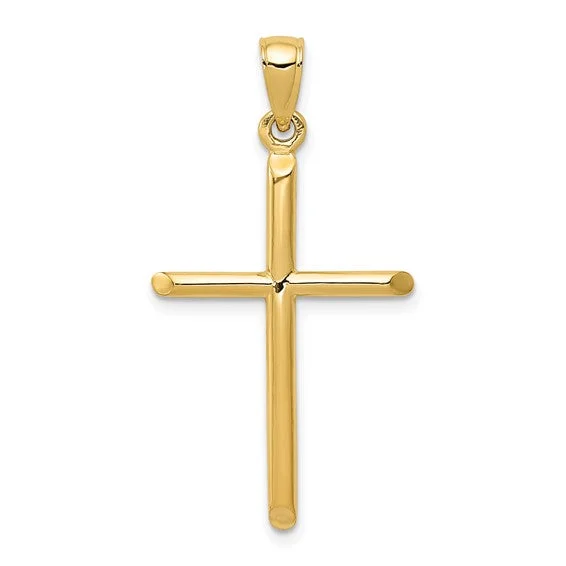 14K Yellow Gold Polished Cross Pendant