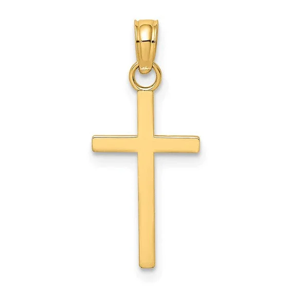 14K Yellow Gold Polished Small Cross Pendant