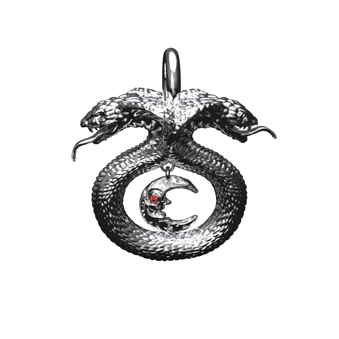 handcrafted braided silver bracelet LUNAR GUARDIANS PENDANT