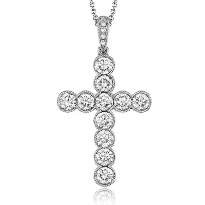 men’s beaded bracelet with charms Cross Pendant in 18k Gold with Diamonds