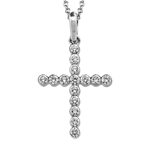 simple turquoise stud earrings Cross Pendant in 18k Gold with Diamonds