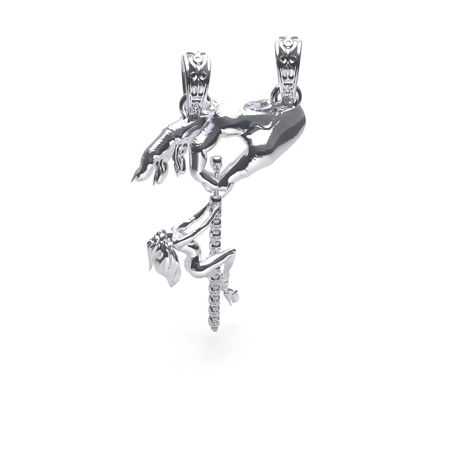 gemstone cluster earrings silver DANCING WITH DEATH PENDANT