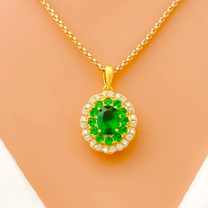 Gorgeous Graceful Diamond + 18k Gold Pendant