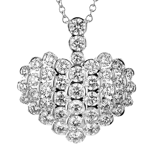 vintage art deco bracelet Heart Pendant in 18k Gold with Diamonds