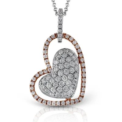 handmade leather pendant necklace Heart Pendant in 18k Gold with Diamonds