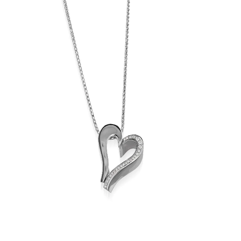 Precious Gold and Diamond Heart Pendant Necklace