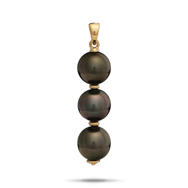 Tahitian Black Pearl Pendant in Gold - 10-11mm