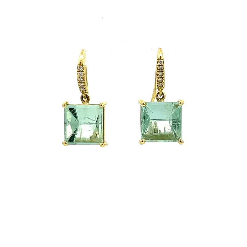 Lauren K Green Beryl & Diamond Earrings