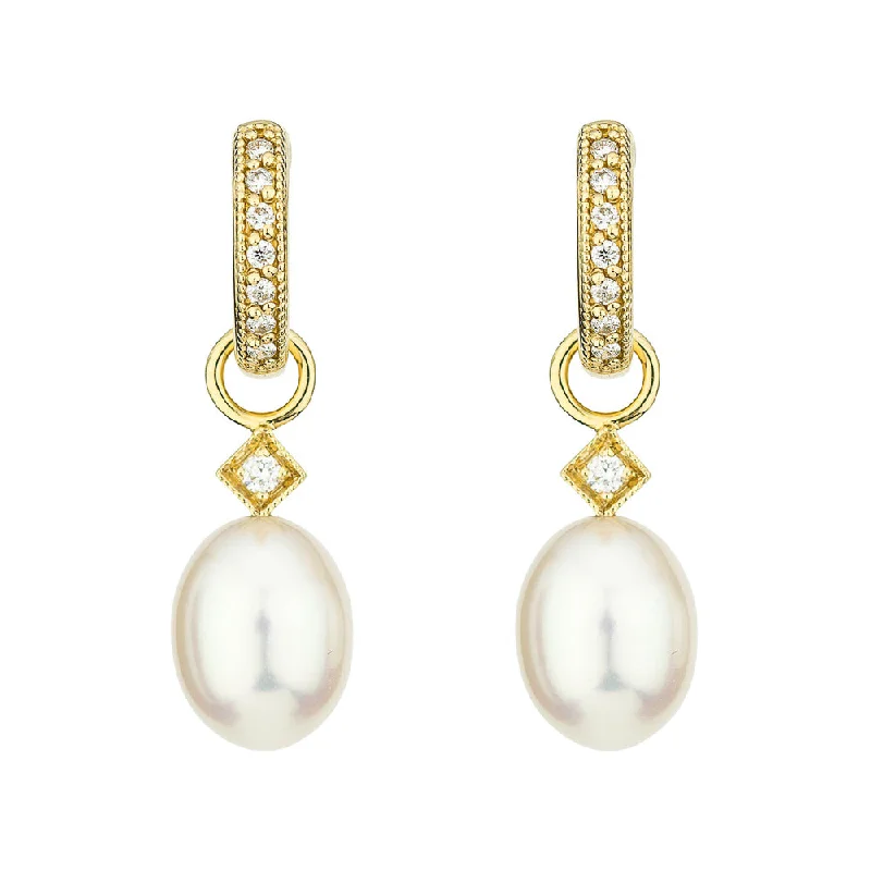 Jude Frances White Pearl Briolette Earring Charms