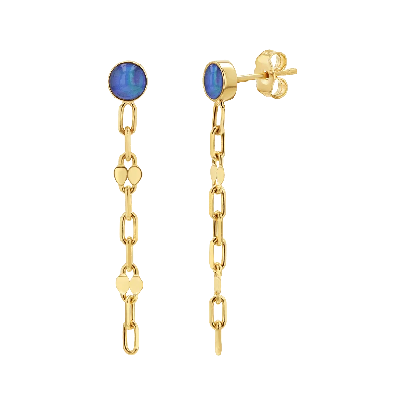 Opal Solitaire Sequin Earrings