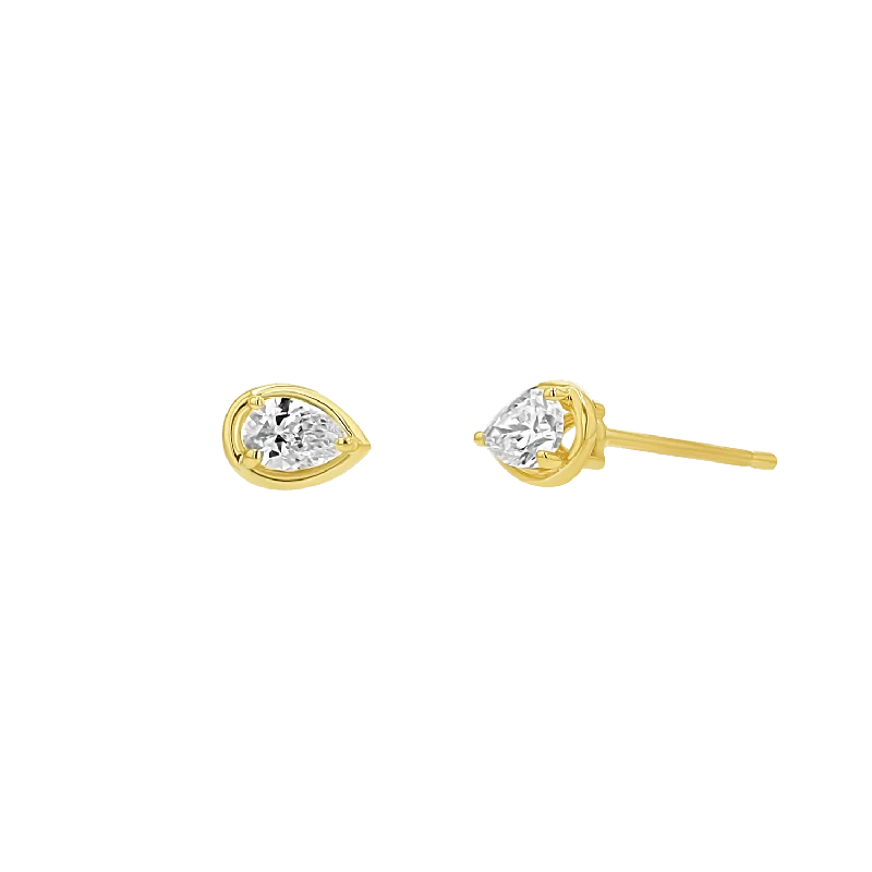 Pear Diamond Stud Earrings