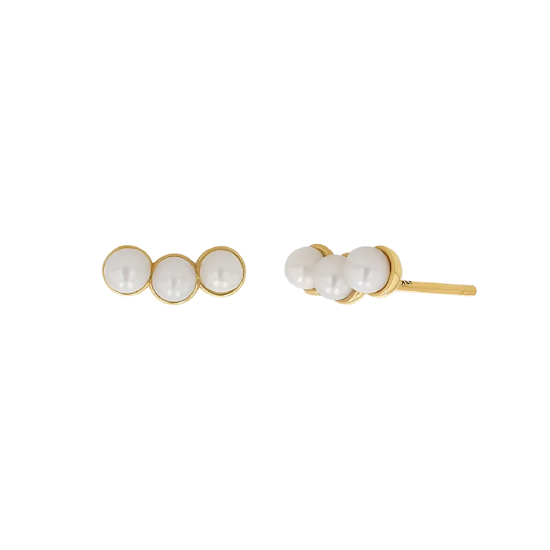 Pearl Trio Stud Earrings