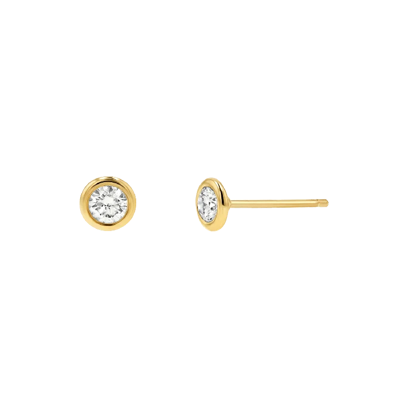 Diamond Solitaire Bezel Studs