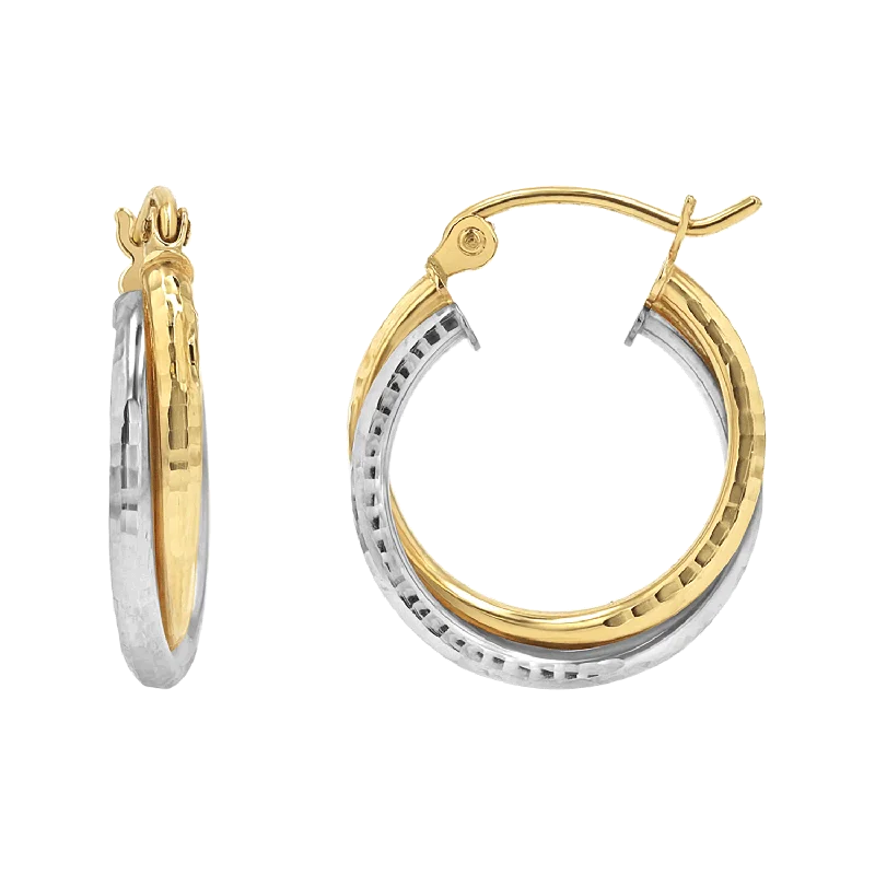 Two-Tone Double Hoop Earrings