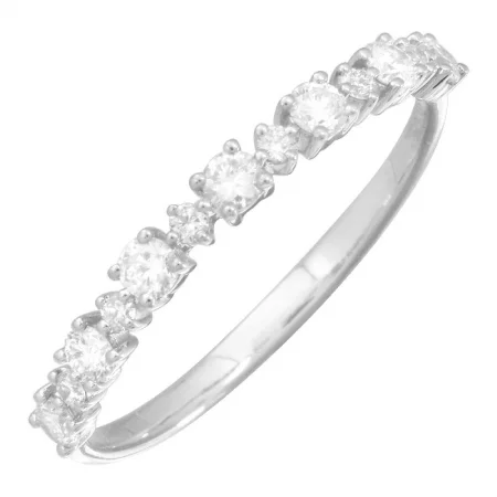 14K White Gold Diamond Stacking Ring