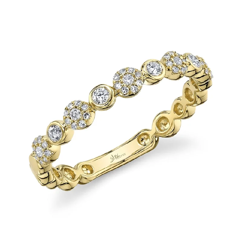 14K Yellow Gold Diamond Circles Band