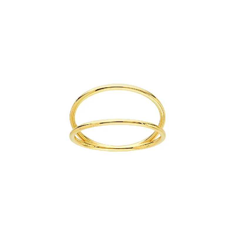 14K Yellow Gold Double Row Ring