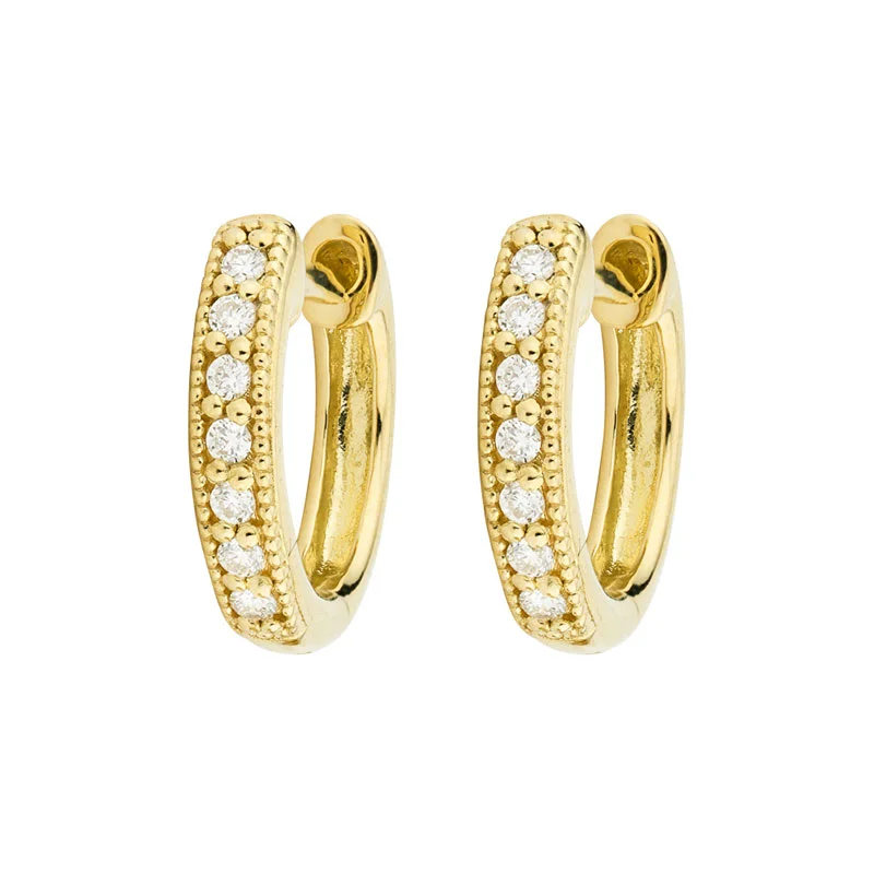 Jude Frances Diamond Huggie Hoop Earrings