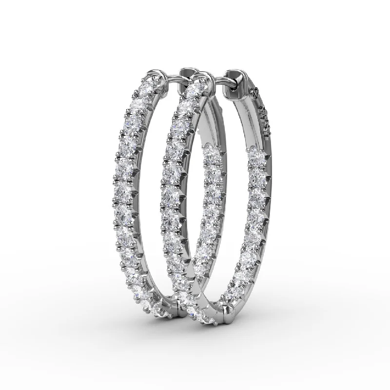 2ct Diamond Hoop Earrings