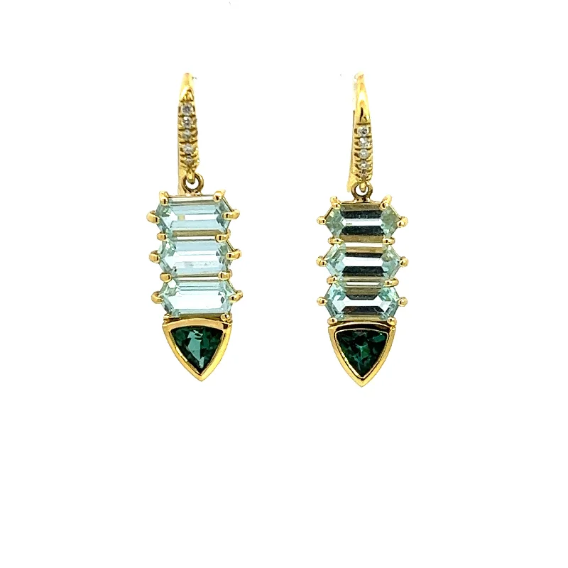 Lauren K Aquamarine & Tourmaline Totem Earrings