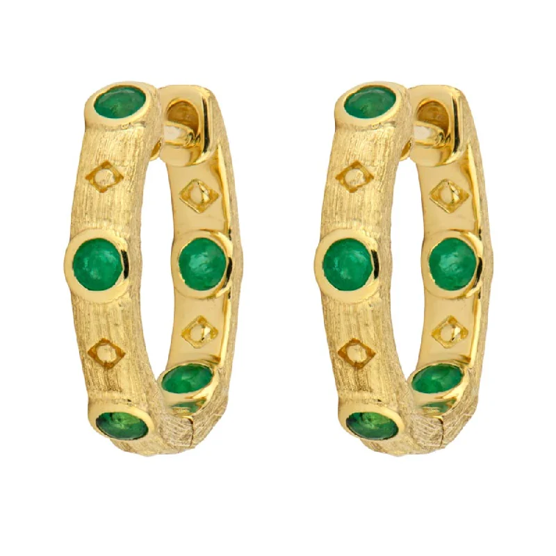 Jude Frances Jane Hoop Earrings With Stone Inlay