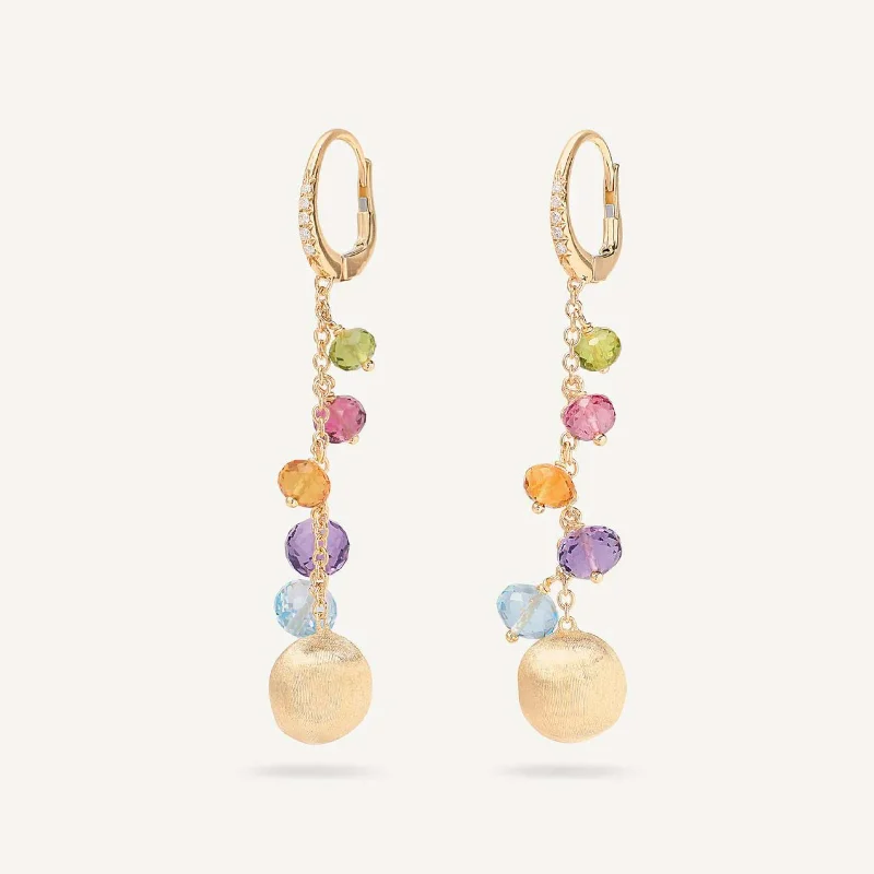 Marco Bicego 18K Yellow Gold Mixed Gemstone Duster Earrings