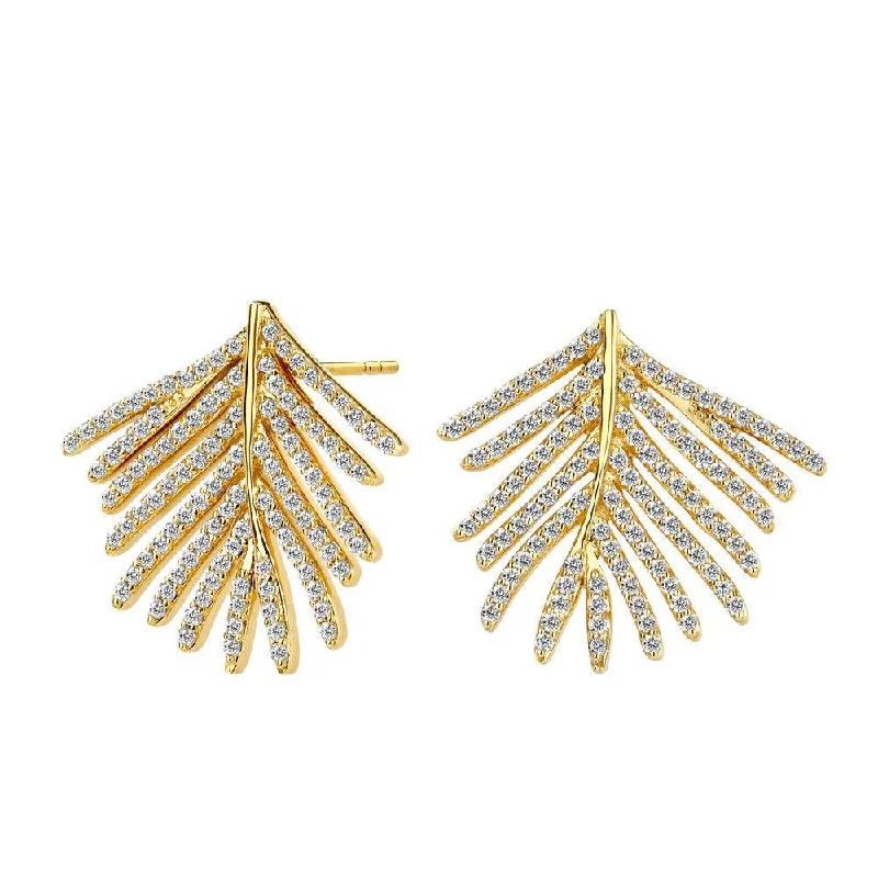 Syna Jardin Palm Leaf Diamond Earrings