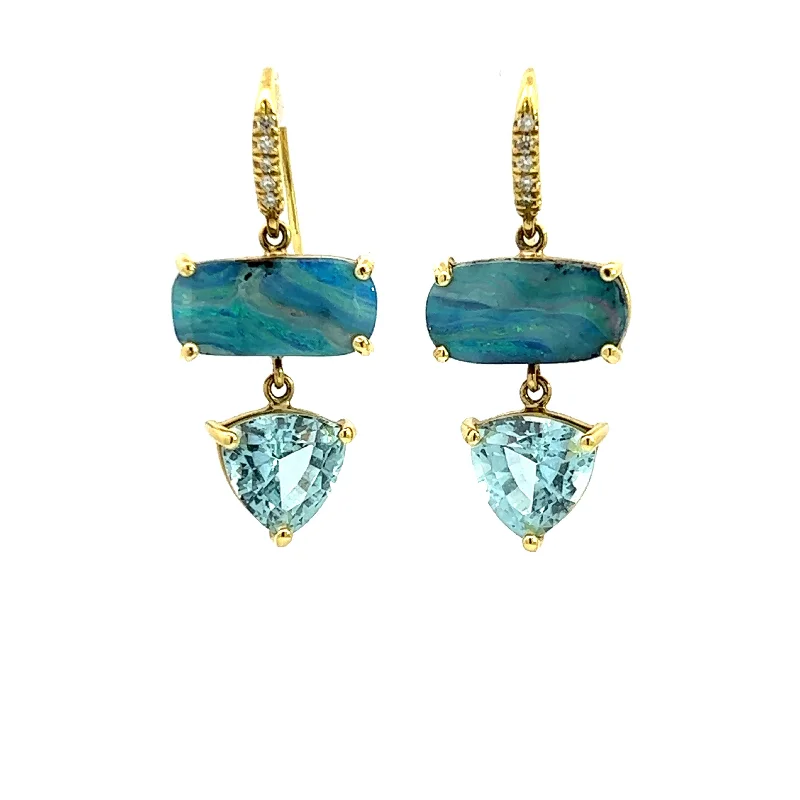 Lauren K Opal & Aquamarine Earrings