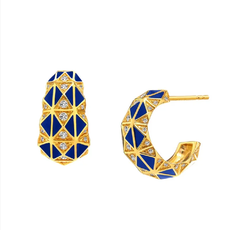 Syna Geometrix Enamel Diamond Hoops