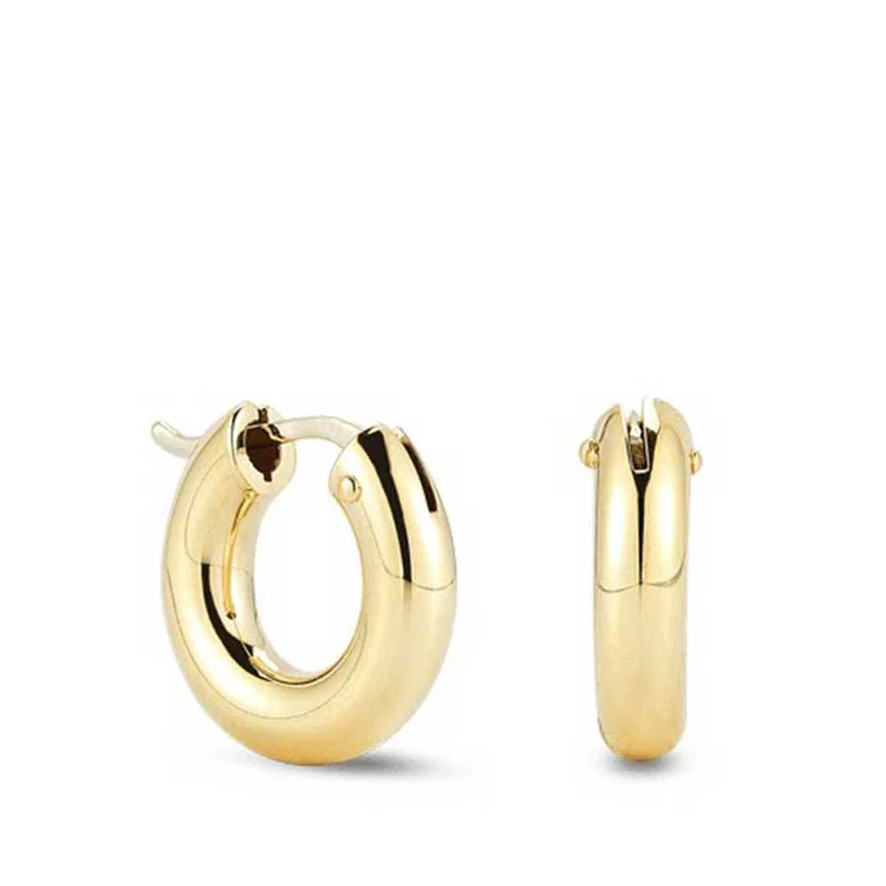 Roberto Coin Small Round Tube Hoop Earrings