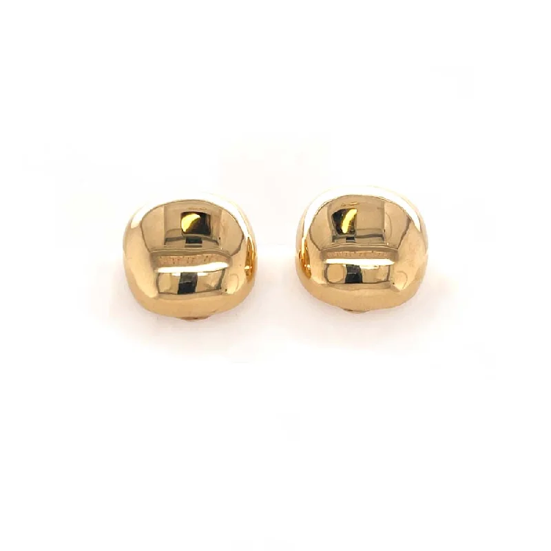 W&H Yellow Gold Button Clip Earrings