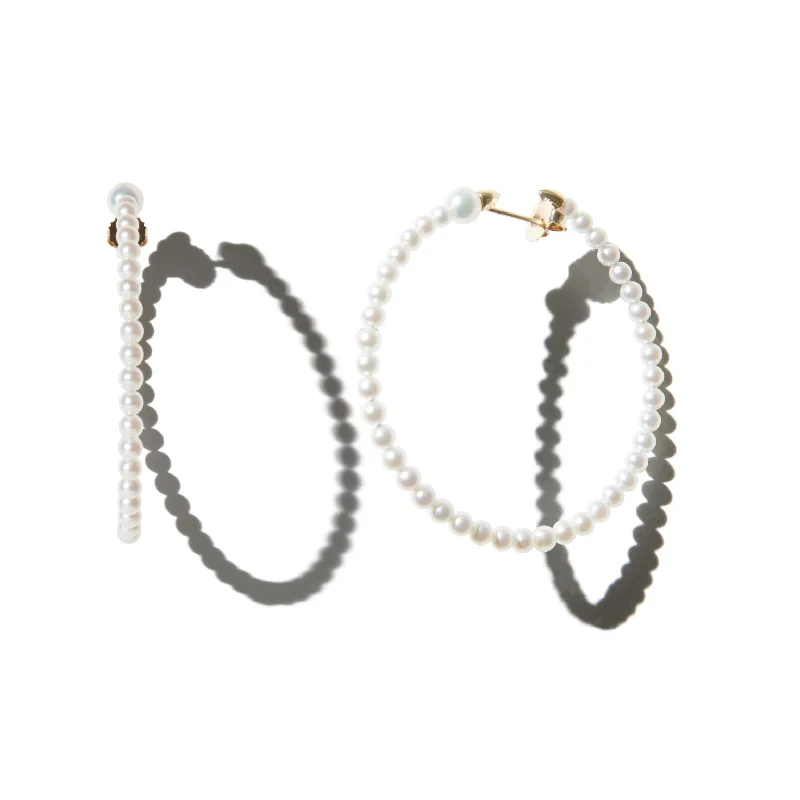 Mizuki Akoya Pearl Hoop Earrings